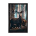 POSTER HIRSCH IM WALD - TIERE - POSTER