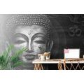 WALLPAPER BUDDHA'S FACE IN BLACK AND WHITE - BLACK AND WHITE WALLPAPERS - WALLPAPERS