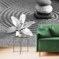 WALL MURAL BLACK AND WHITE ZEN GARDEN - BLACK AND WHITE WALLPAPERS - WALLPAPERS