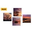 CANVAS PRINT SET NATURE FULL OF ROMANTIC COLORS - SET OF PICTURES - PICTURES