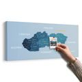 WANDBILD AUF KORK ELEGANTE KARTE DER SLOWAKEI IN BLAU - WANDBILDER AUF KORK - BILDER