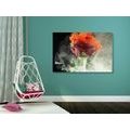 TABLEAU SUR TOILE – ROSE AVEC DES ÉLÉMENTS ABSTRAITS - TABLEAUX DE FLEURS - TABLEAUX