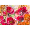 WANDBILD GEMALTES BLUMENSTILLLEBEN - BILDER BLUMEN - BILDER