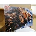 TABLEAU SUR TOILE – ROI DES ANIMAUX EN AQUARELLE - IMAGES D'ANIMAUX - TABLEAUX