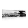 CANVAS PRINT CHUREITO PAGODA MONUMENT IN BLACK AND WHITE - BLACK AND WHITE PICTURES - PICTURES