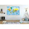 CANVAS PRINT COLORED WORLD MAP - PICTURES OF MAPS - PICTURES