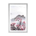 POSTER MIT PASSEPARTOUT CHINESISCHE LANDSCHAFT IM NEBEL - NATUR - POSTER