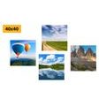 CANVAS PRINT SET HOT AIR BALLOON FLIGHT OVER THE COUNTRY - SET OF PICTURES - PICTURES