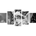 5-PIECE CANVAS PRINT ANGEL STATUE IN BLACK AND WHITE - BLACK AND WHITE PICTURES - PICTURES