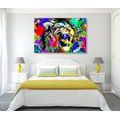 CANVAS PRINT COLORFUL LION HEAD - POP ART PICTURES - PICTURES