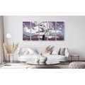 5-PIECE CANVAS PRINT TREE COVERED IN CLOUDS - PICTURES OF NATURE AND LANDSCAPE - PICTURES