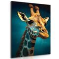 IMPRESSION SUR TOILE GIRAFE BLEU-OR - IMPRESSIONS SUR TOILE LES SOUVERAINS DU RÈGNE ANIMAL - IMPRESSION SUR TOILE