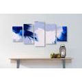 5-PIECE CANVAS PRINT ARTISTIC PAINTING OF THREE COLORS - ABSTRACT PICTURES - PICTURES