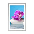 POSTER MIT PASSEPARTOUT ORCHIDEE UND ZEN-STEINE - FENG SHUI - POSTER