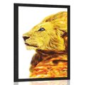 POSTER FIERY LION - ANIMALS - POSTERS