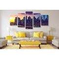 5-PIECE CANVAS PRINT BUSY CITY - PICTURES OF CITIES - PICTURES