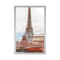 AFFICHE VUE DE LA TOUR EIFFEL DEPUIS UNE RUE DE PARIS - VILLES - AFFICHES