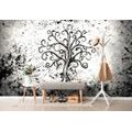 WALLPAPER BLACK AND WHITE SYMBOL OF THE TREE OF LIFE - BLACK AND WHITE WALLPAPERS - WALLPAPERS