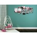 5-PIECE CANVAS PRINT LOTUS FLOWER - PICTURES FLOWERS - PICTURES