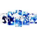 5-PIECE CANVAS PRINT BLUE WATERCOLOR IN AN ABSTRACT DESIGN - ABSTRACT PICTURES{% if product.category.pathNames[0] != product.category.name %} - PICTURES{% endif %}