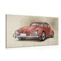 CANVAS PRINT RED VETERAN - VINTAGE AND RETRO PICTURES - PICTURES