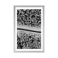 POSTER WITH MOUNT VIEW OF THE WINTER LANDSCAPE IN BLACK AND WHITE - BLACK AND WHITE - POSTERS