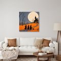 QUADRO SU TELA – SENTIERO NOTTURNO VERSO LA CASA DELLE STREGHE - QUADRI HALLOWEEN E HORROR - STAMPE E QUADRI