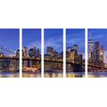 5-PIECE CANVAS PRINT ENCHANTING BROOKLYN BRIDGE - PICTURES OF CITIES - PICTURES