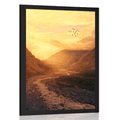 AFFICHE COUCHER DE SOLEIL SUR LA MONTAGNE - NATURE - AFFICHES