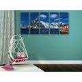 5-PIECE CANVAS PRINT NIGHT LANDSCAPE IN NORWAY - PICTURES OF NATURE AND LANDSCAPE - PICTURES