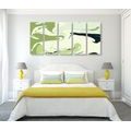 5-PIECE CANVAS PRINT MODERN GREEN ABSTRACTION - ABSTRACT PICTURES{% if product.category.pathNames[0] != product.category.name %} - PICTURES{% endif %}