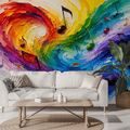 TAPETE BUNTE MUSIK-WELLEN - MUSIK FOTOTAPETEN - TAPETEN