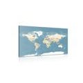 CANVAS PRINT WORLD MAP IN A STYLISH DESIGN - PICTURES OF MAPS - PICTURES