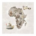 OBRAZ AFRICKÁ ZVÍŘATA NA MAPĚ - DĚTSKÉ OBRAZY ZVÍŘÁTKA - OBRAZY