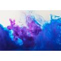 CANVAS PRINT INK IN BLUE-VIOLET SHADES - ABSTRACT PICTURES - PICTURES