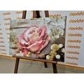 CANVAS PRINT PINK VINTAGE ROSE - VINTAGE AND RETRO PICTURES - PICTURES