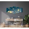 5-PIECE CANVAS PRINT EXTRAORDINARY TRIP IN SPACE - CHILDRENS PICTURES - PICTURES