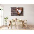 CANVAS PRINT CROSS ON A WOODEN BACKGROUND - PICTURES OF ANGELS - PICTURES