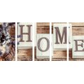 5-PIECE CANVAS PRINT LETTERS HOME - PICTURES WITH INSCRIPTIONS AND QUOTES - PICTURES