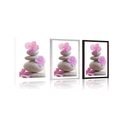 POSTER – EQUILIBRIO DI PIETRE E FIORI ORIENTALI ROSA - FENG SHUI - POSTER