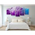 5-PIECE CANVAS PRINT MAGICAL PURPLE ABSTRACTION - ABSTRACT PICTURES - PICTURES