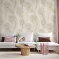 SAMOLEPÍCÍ FOTOTAPETA BÉŽOVÁ ELEGANCE S PTAČÍMI PERY - VZOROVANÉ TAPETY - TAPETY