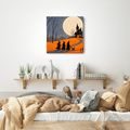 QUADRO SU TELA – SENTIERO NOTTURNO VERSO LA CASA DELLE STREGHE - QUADRI HALLOWEEN E HORROR - STAMPE E QUADRI
