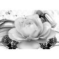 CANVAS PRINT LUXURY ROSE WITH AN ABSTRACTION IN BLACK AND WHITE - BLACK AND WHITE PICTURES{% if product.category.pathNames[0] != product.category.name %} - PICTURES{% endif %}