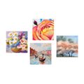 SET TABLOURI VENEȚIA ROMANTICĂ CU FLORI - COMPOZIȚIE DE TABLOURI - TABLOURI