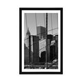 POSTER WITH MOUNT MANHATTAN IN BLACK AND WHITE - BLACK AND WHITE - POSTERS