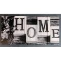 5-PIECE CANVAS PRINT LETTERS HOME IN BLACK AND WHITE - BLACK AND WHITE PICTURES - PICTURES