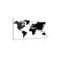 CANVAS PRINT MAP IN BLACK AND WHITE - PICTURES OF MAPS - PICTURES