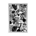 AFFICHE EN NOIR ET BLANC ABSTRACTION POP ART - NOIR ET BLANC - AFFICHES