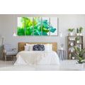 5-PIECE CANVAS PRINT INK IN A GREEN SHADE - ABSTRACT PICTURES{% if product.category.pathNames[0] != product.category.name %} - PICTURES{% endif %}